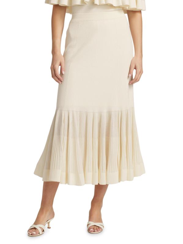 Zimmermann 25SS スカート ブルー系 Zimmermann - プリーツ ミディ スカート をオンライン購入