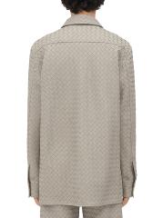 BOTTEGA VENETA ストラクチャードチェックコットンブレザー トマト/チョーク/ブラックストラクチャード コットン チェック