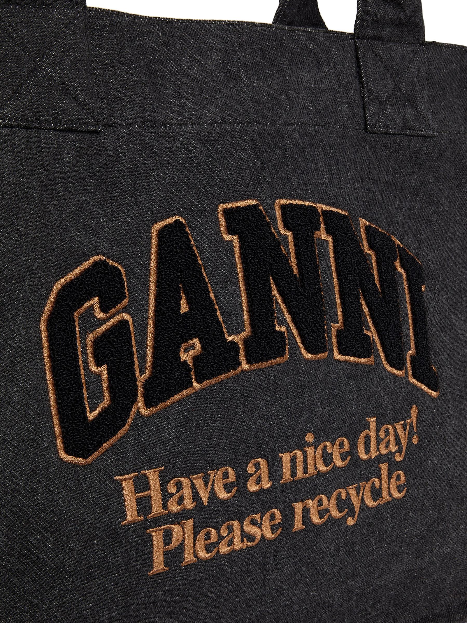 Shop GANNI - Large Easy Shopper Denim Tote Bag | Saks Fifth