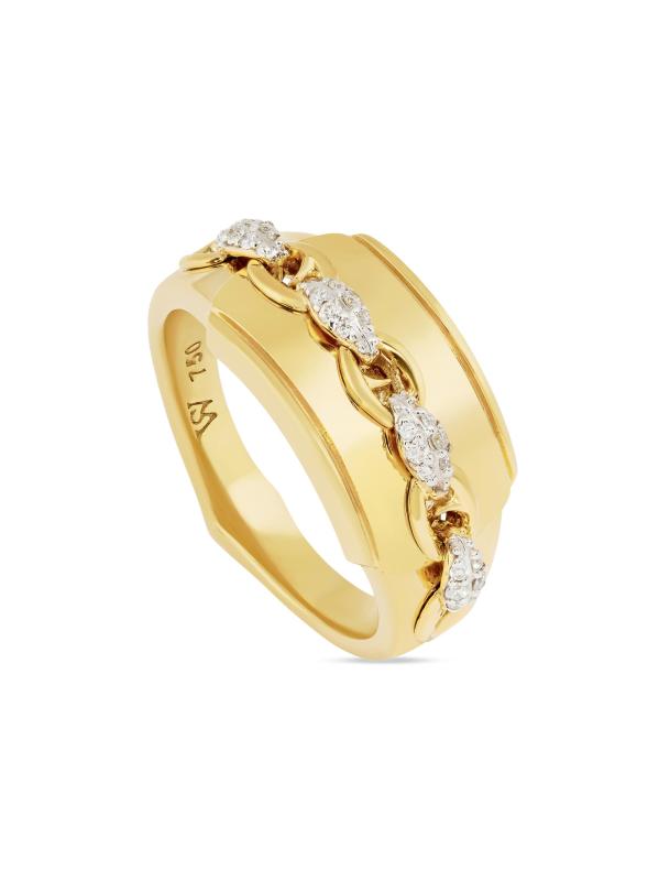Blade Of Glory 18K Yellow Gold 
0.1 TCW Diamond Pinky Ring