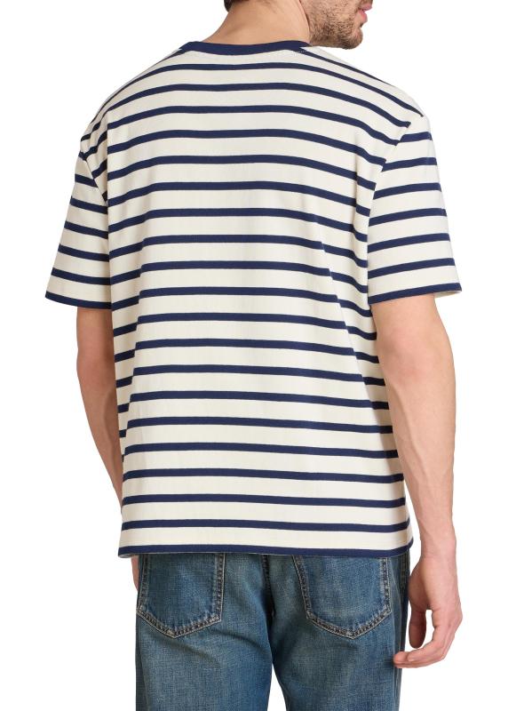 #4: تي شيرت بشعار بيسبول مخطط من Marinière - بيج بلو روج