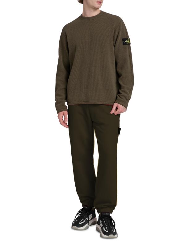 #7: سويت شيرت برقبة مستديرة من الصوف والنايلون - أخضر عسكري