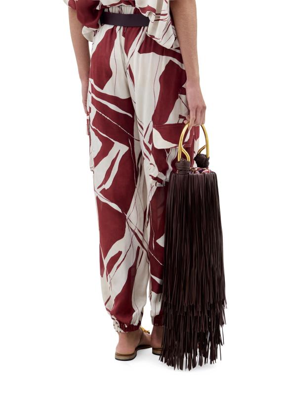 #3: بنطال كارغو بتصميم تجريدي من جيس - تجريدي باللون البيج والبرغندي