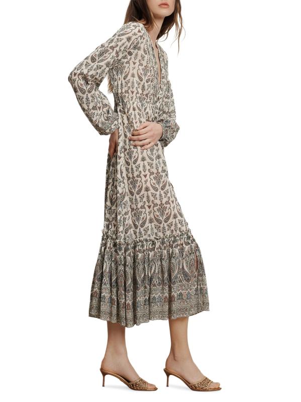 #3: فستان متوسط الطول بطبعة فاني - اكرو متعدد