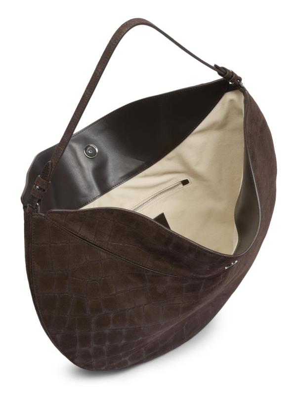 #4: حقيبة لو كاليسو المستديرة المصنوعة من الجلد المدبوغ - بني داكن