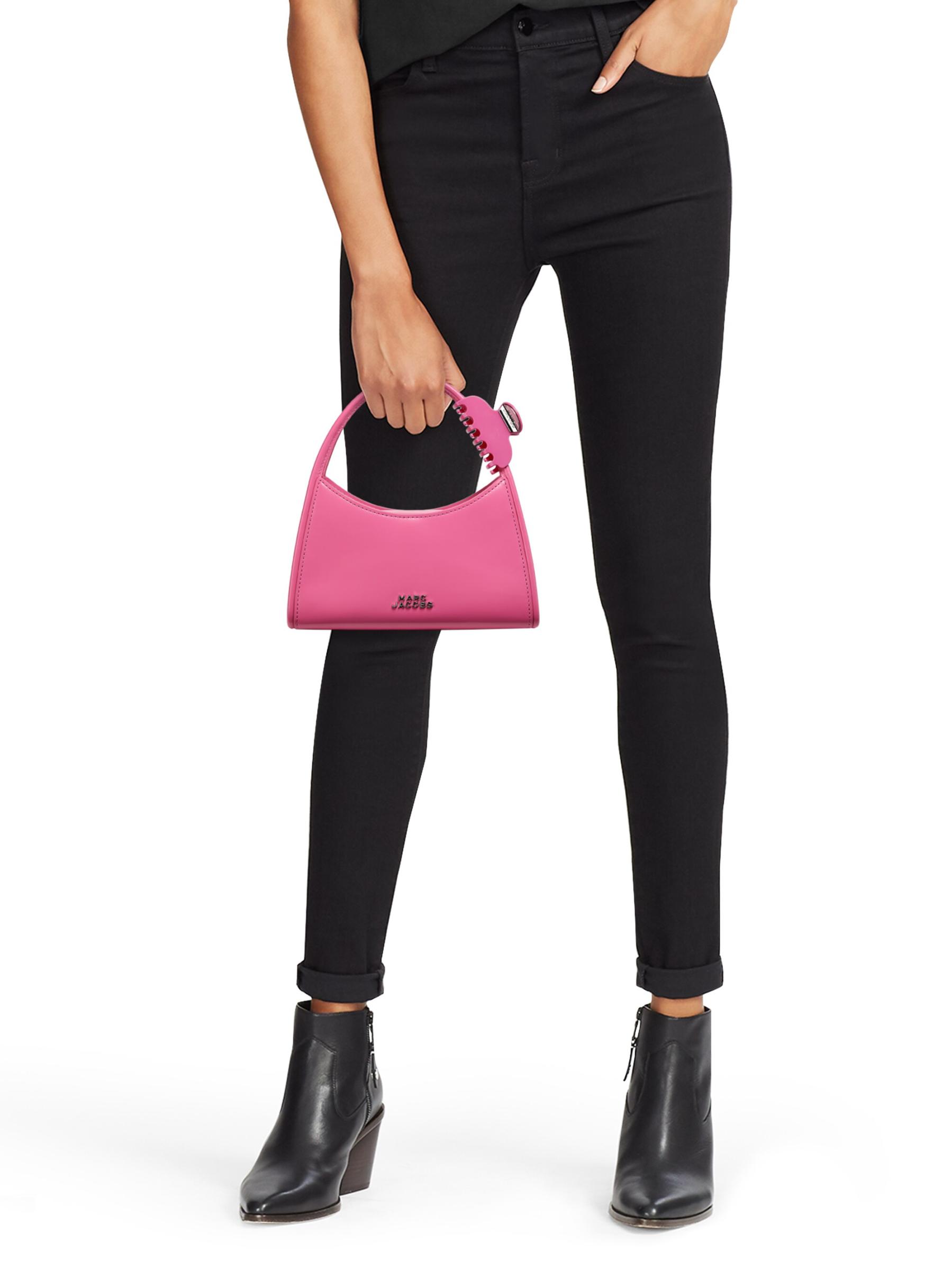 Shop Marc Jacobs - The Glam Claw Clip Leather Top Handle Bag