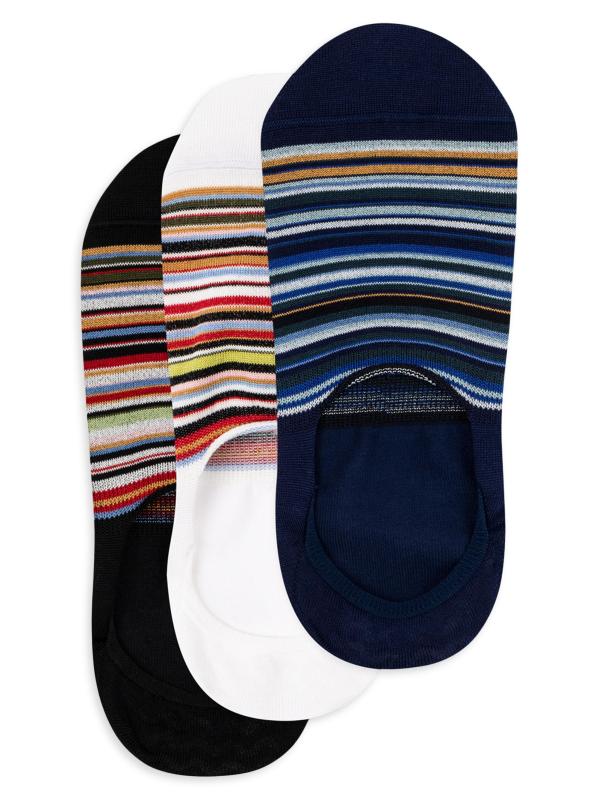No-Show Signature Striped Socks 3-Pack