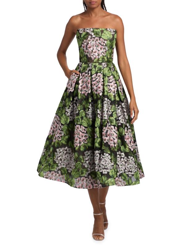 #7: فستان متوسط الطول بمشد مطرز بالزهور من كيت - متعدد