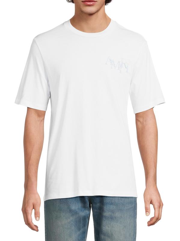 ♦AMIRI♦千鳥格子ロゴ・コットンTシャツ Amiri - 千鳥格子ロゴ・コットンTシャツ をオンライン購入