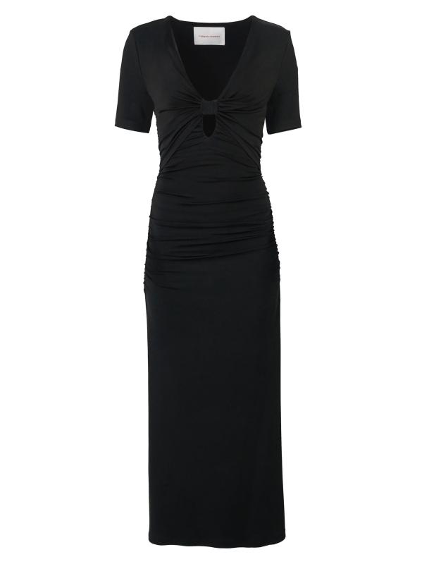 فستان ماكسي بودي كون بفتحات من الجيرسيه المزركش