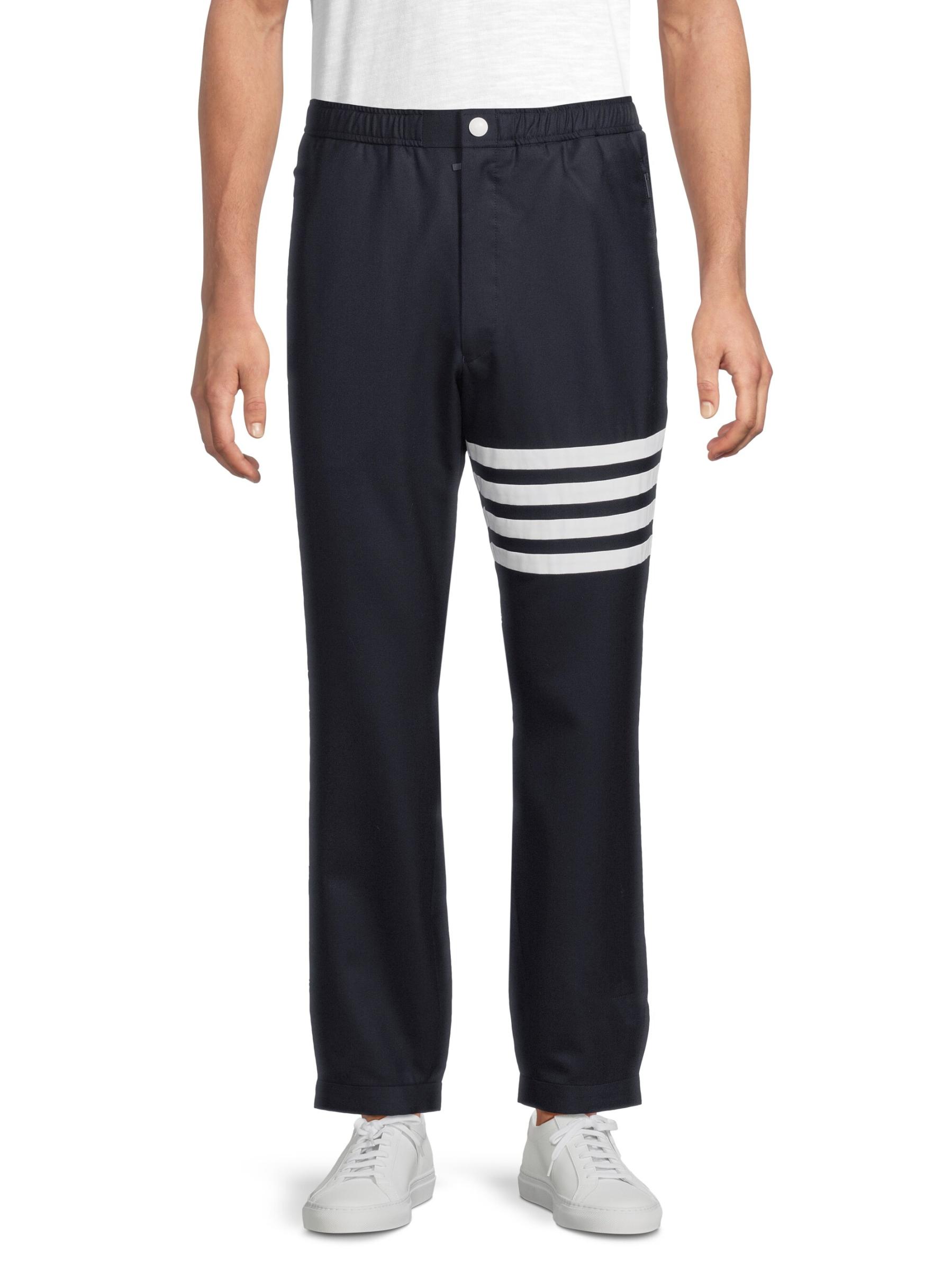 THOM BROWNE トラックパンツ ストライプ Thom Browne - ストライプ・スナップ・フロント・ゴム入り