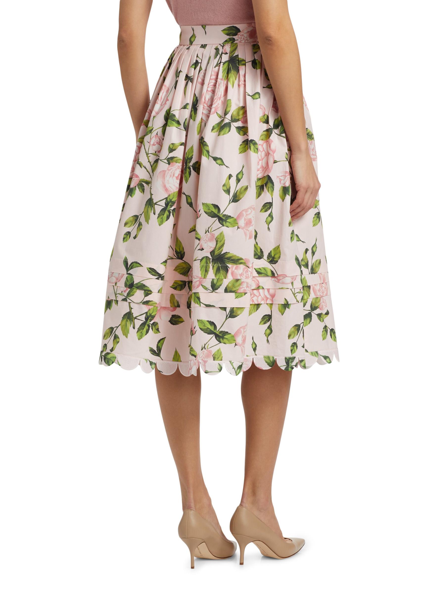 English Roses Scalloped Midi-Skirt