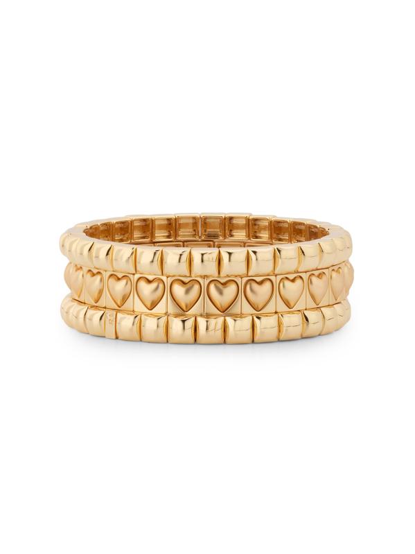 مجموعة أساور ذهبية اللون من ذا بافي هارت ستد من 3 قطع