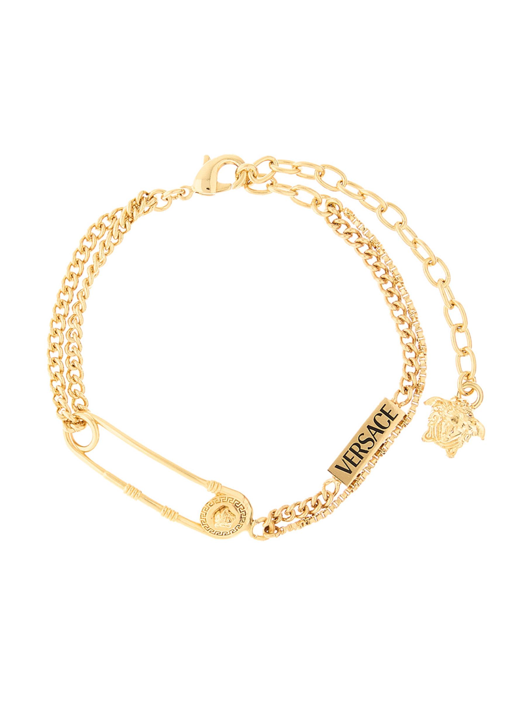 【関税＆送料込】VERSACE ロゴチャーム チェーンブレスレット チェーン ブレスレット バロッコ リーフ ゴールド | VERSACE JP