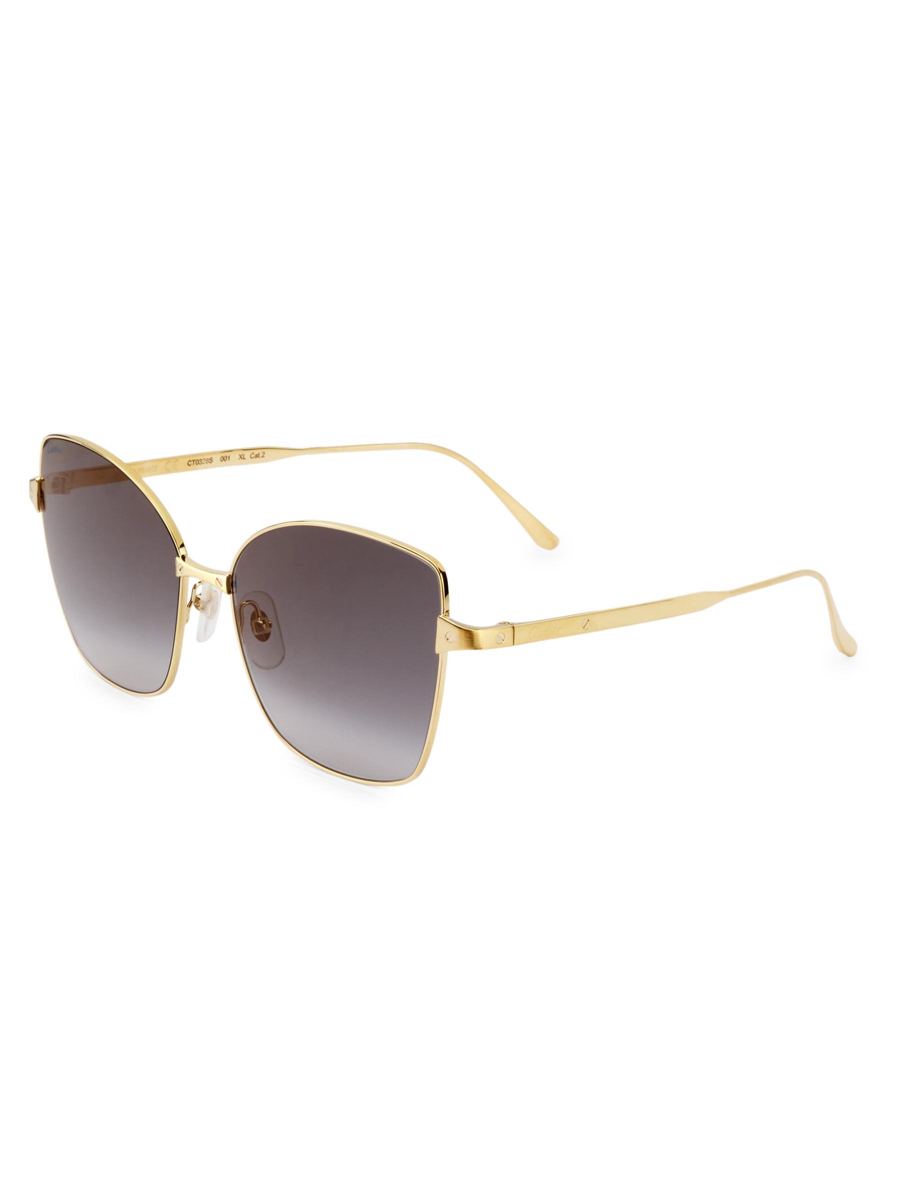 CARTIER/カルティエ/キャットアイ ゴールドサングラス Cartier - サントス ドゥ カルティエ 59MM キャッツアイ