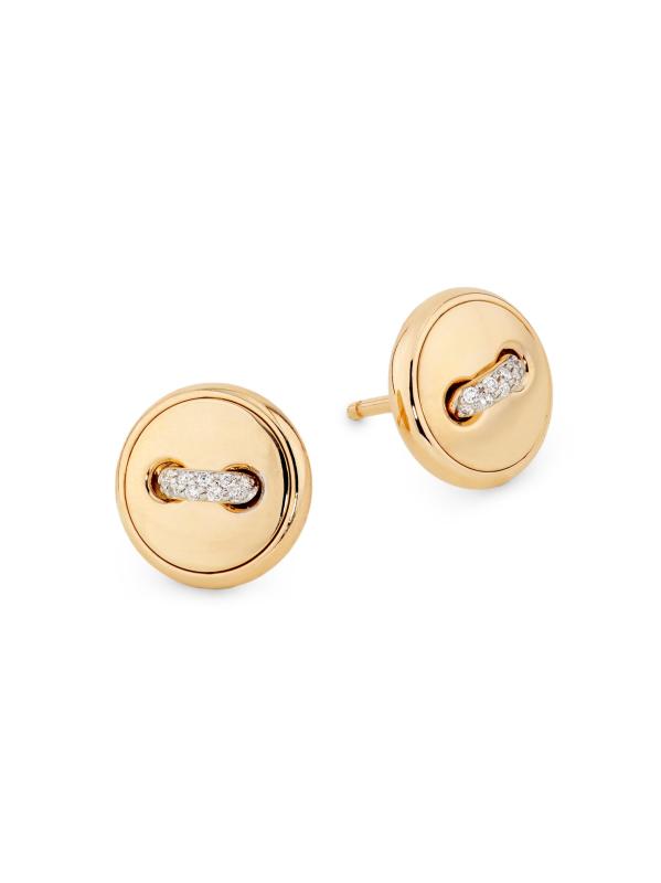 Pom Pom Dot 18K Rose Gold 
0.06 TCW Diamond Button Stud Earrings