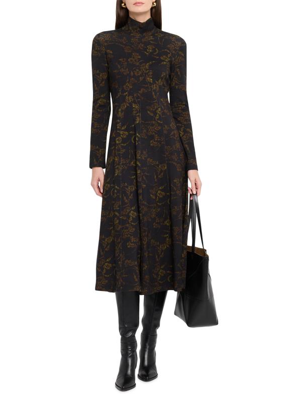 #5: فستان ثيا فلورال ماكسي - أسود + ذهبي