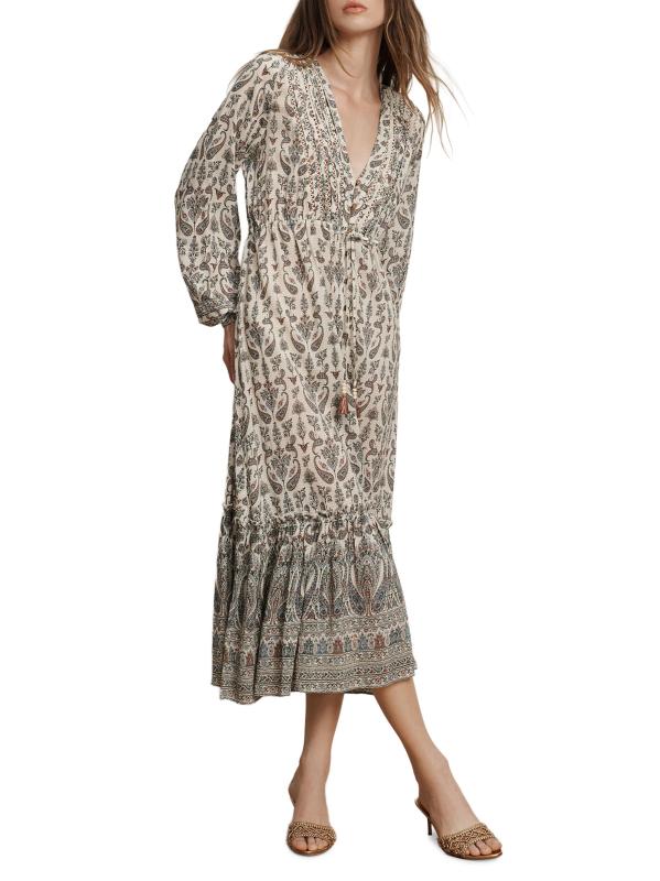 #2: فستان متوسط الطول بطبعة فاني - اكرو متعدد