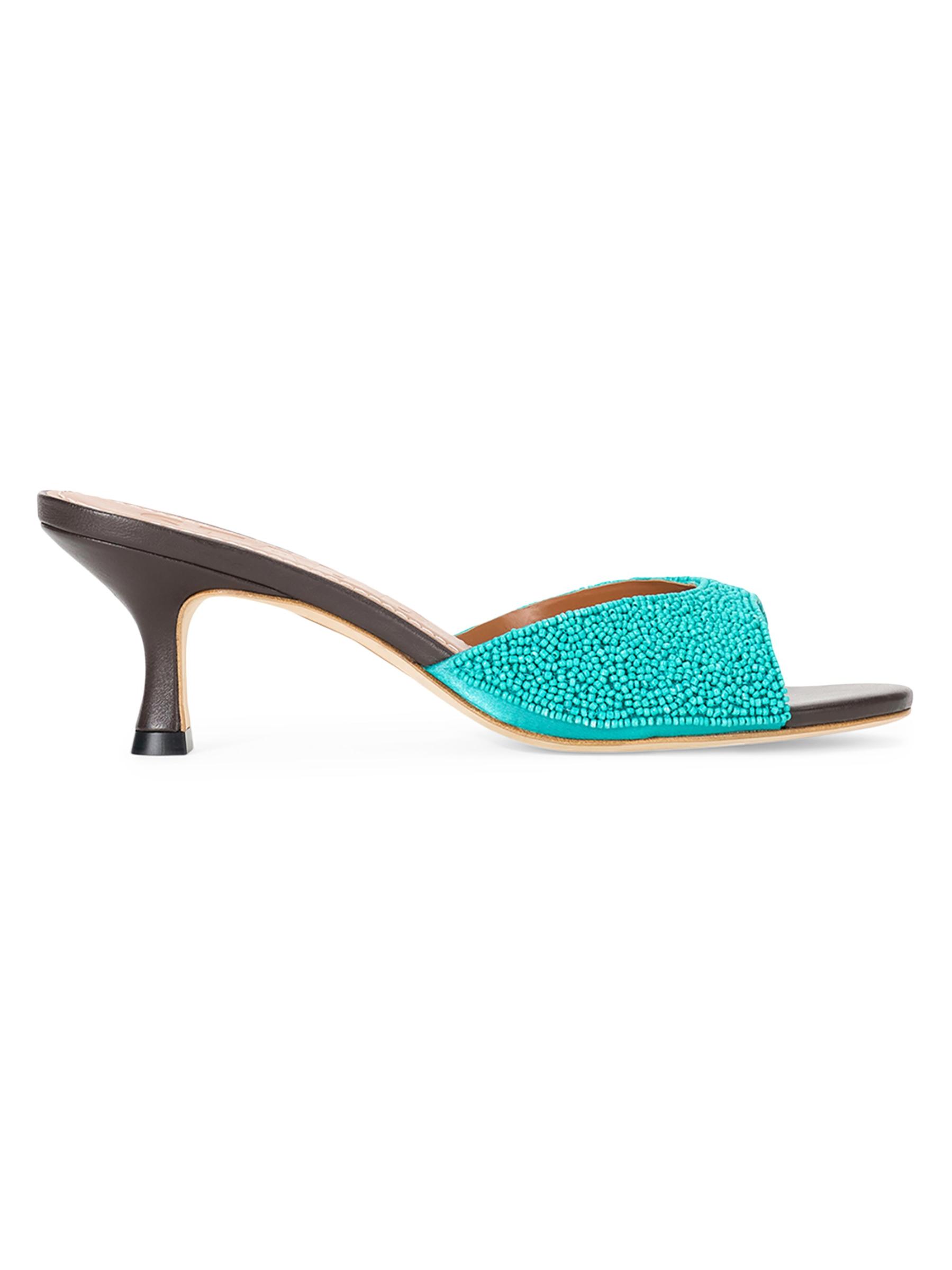 Brigitte 55MM Beaded Kitten-Heel Sandals