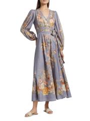 【Zimmermann】ラップディテール ミディドレス Zimmermann - タローフローラルコットンラップミディドレス を