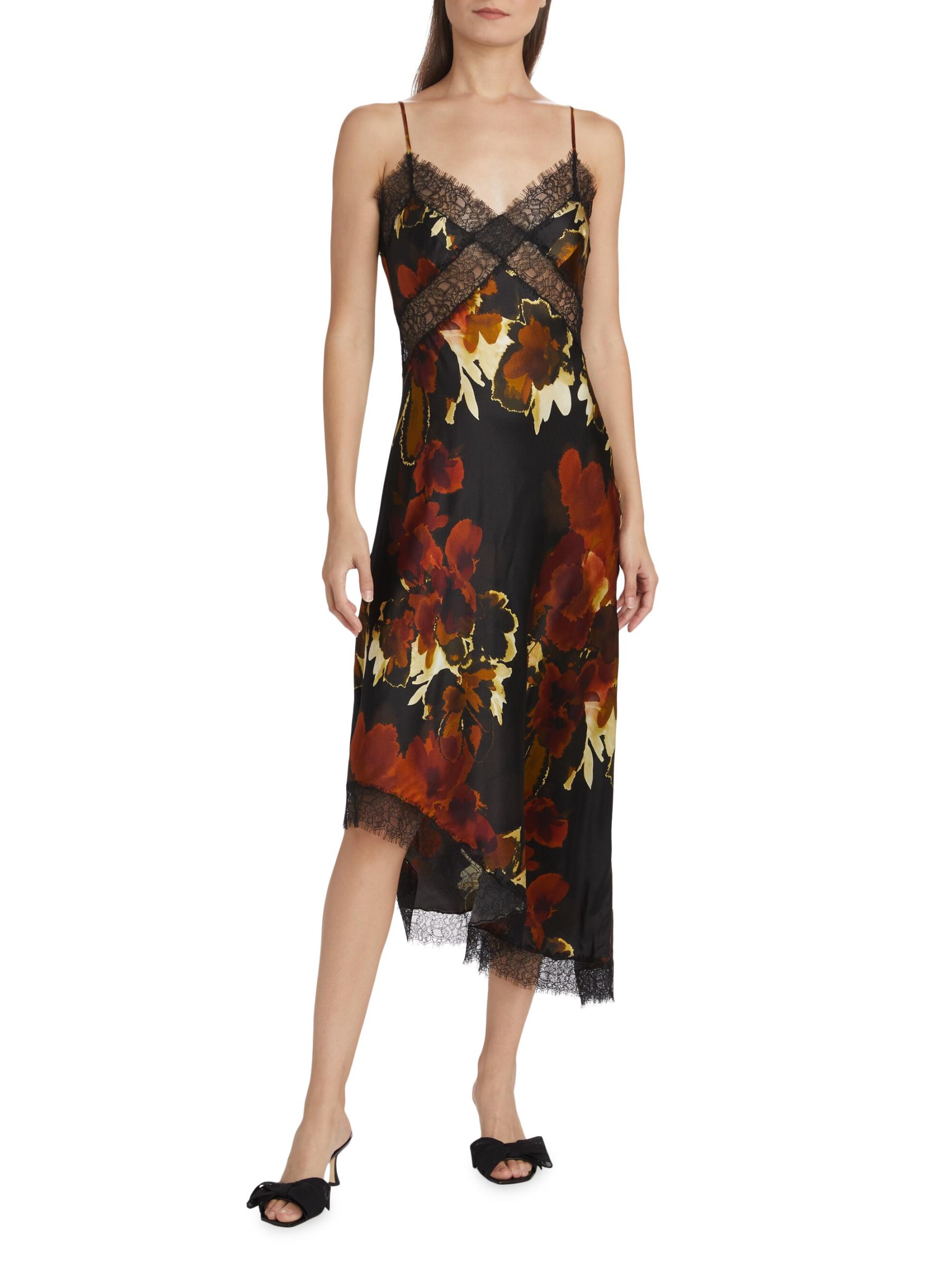 Lace Trimmed Floral DressサイズS Shop Nicholas the Label - Juliette Lace-Trimmed Floral Midi