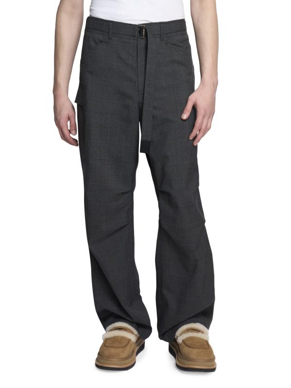 【秀逸デザイン】sacai Belted Glen Check Wool パンツ SACAI | Belted Glen Check Wool Pants | Women | Lane Crawford