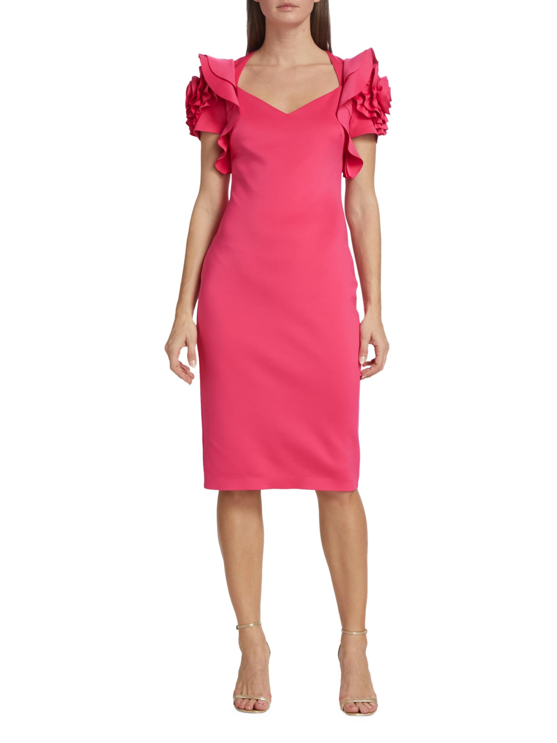 Shop Badgley Mischka - Rosette Ruffled Cocktail Dress | Saks