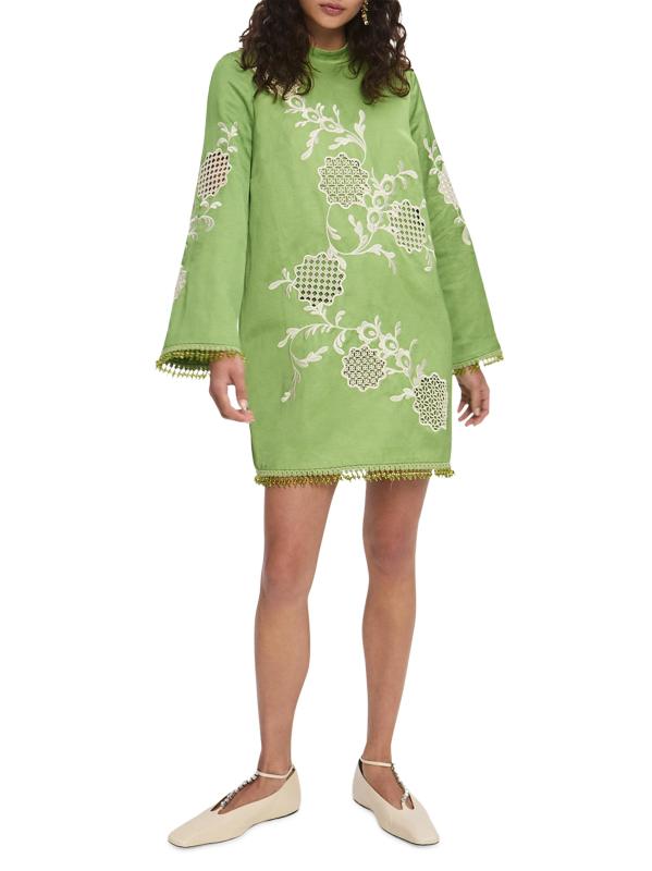 #4: فستان لويزا ميني شيفت مطرز بالخرز - أخضر