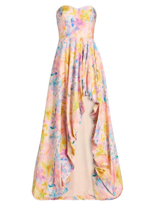 فستان أفا فلورال فايل برقبة منخفضة