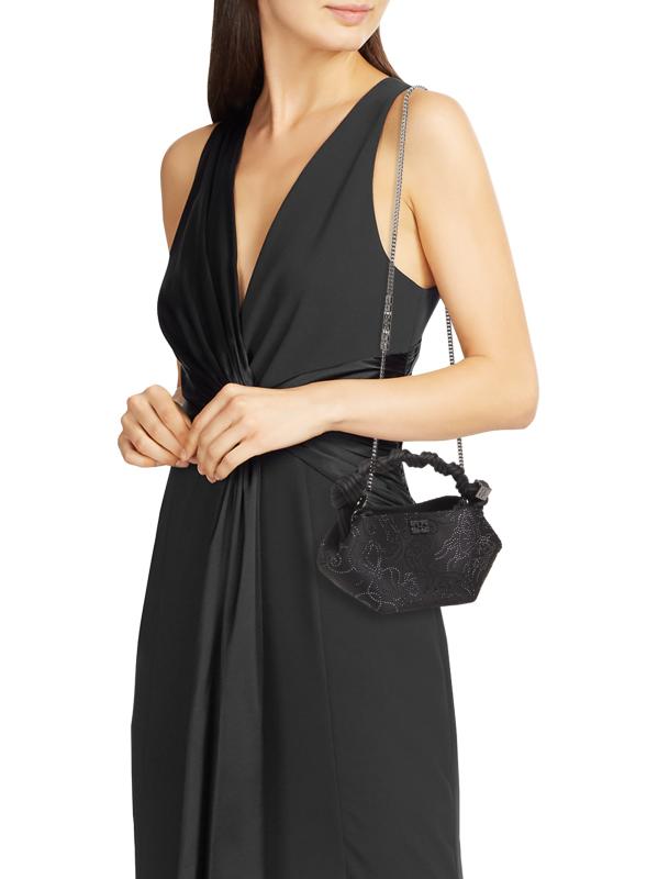 Shop GANNI - Bou Flower Satin Mini Bag | Saks Fifth Avenue