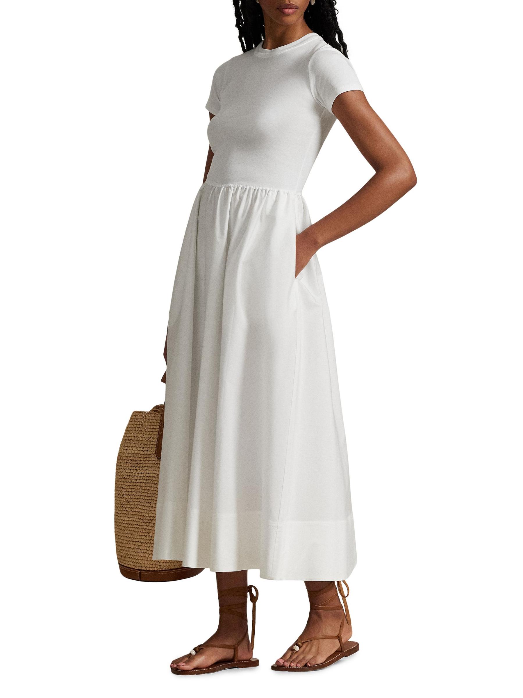 Shop Polo Ralph Lauren - Cotton Short-Sleeve Midi-Dress