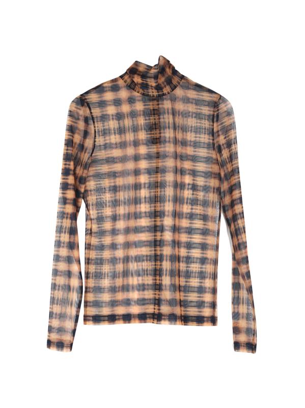 بلوزة Sulley ذات الياقة المدورة الشبكية المنقوشة