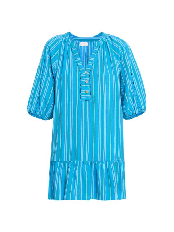 Edie Striped Cotton Shift Minidress