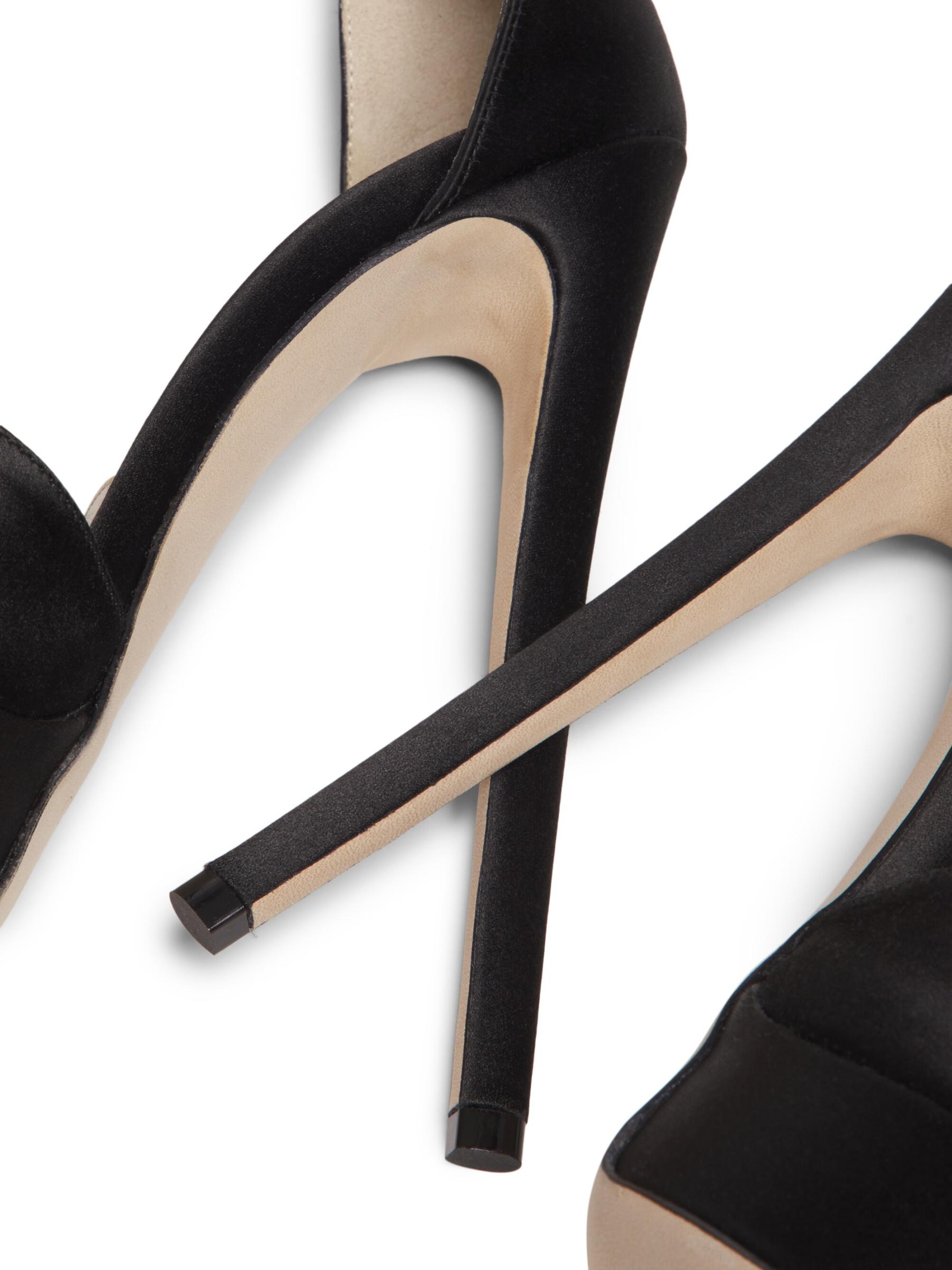 ＊JIMMY CHOO＊ GIAN サテン プラットフォーム サンダル Saeda Sandal 100 | Ivory Satin Sandals with Crystal
