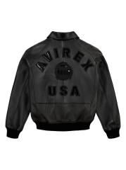 Shop Avirex - Black Icon Leather Bomber Jacket | Saks Fifth