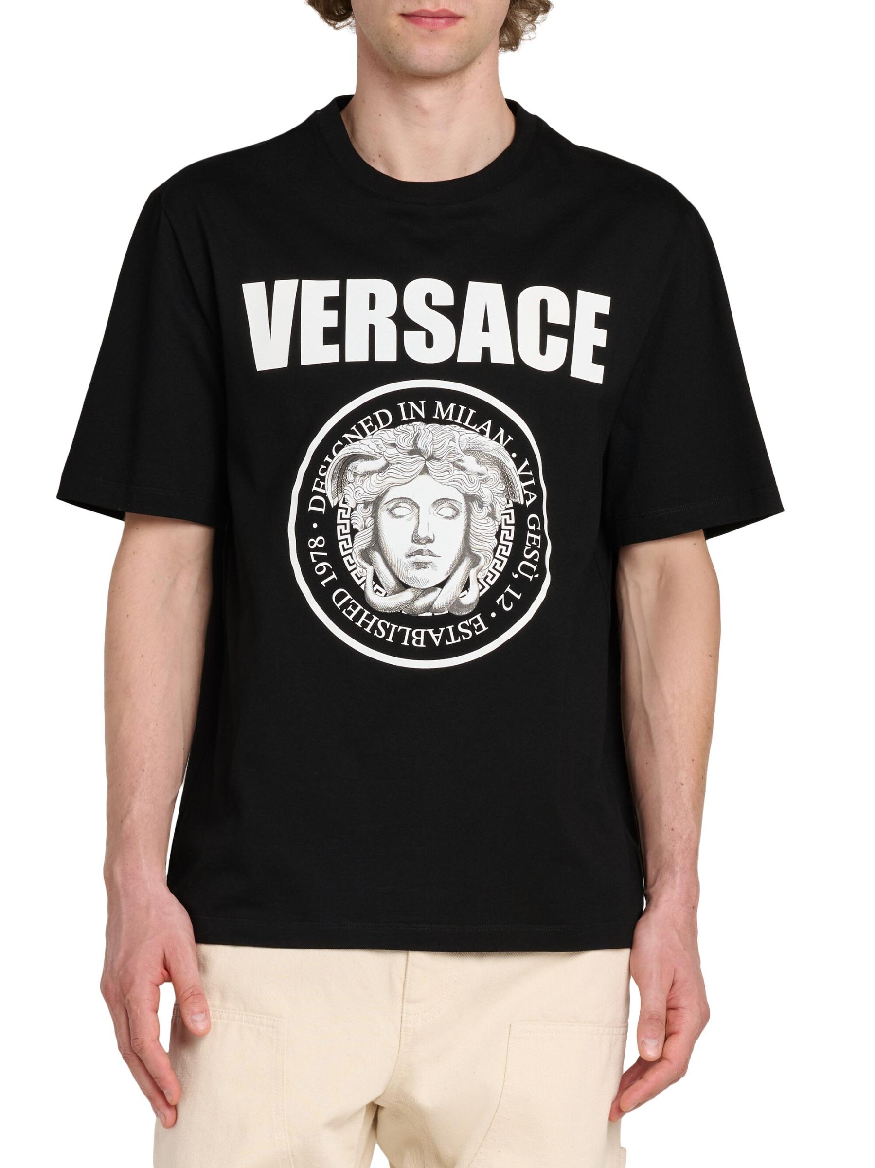 Shop Versace - Medusa Rock Print Cotton T-Shirt | Saks Fifth