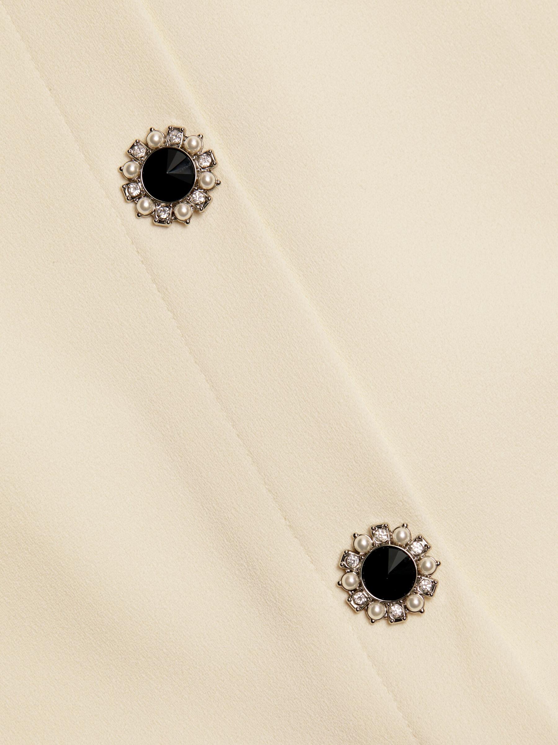 【上品】self-portrait / クレープ ボタン ミディドレス Self-Portrait - クレープボタンフロントミディドレス を