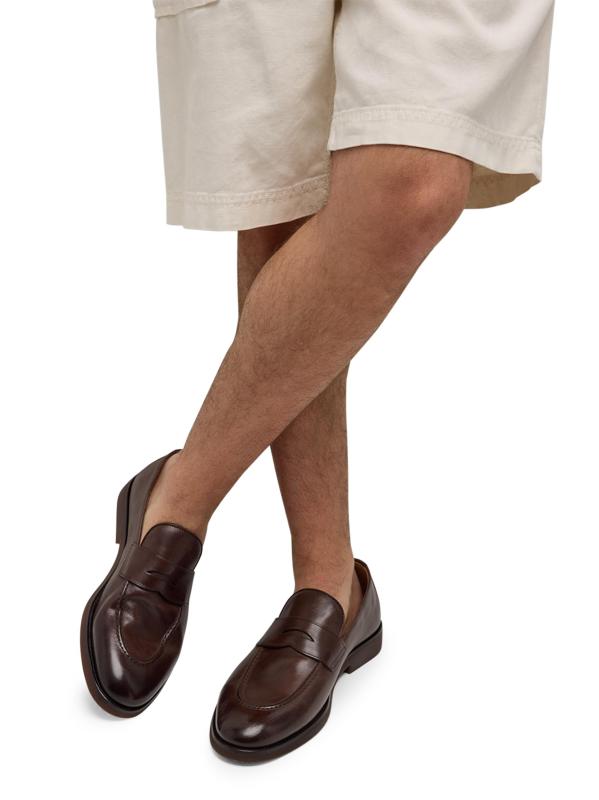 Brunello Cucinelli - レザーペニーローファー をオンライン購入