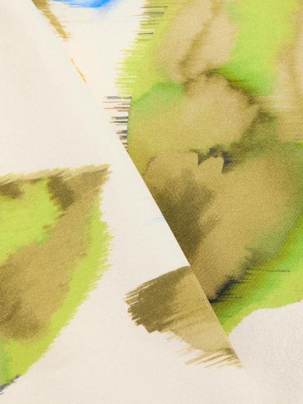 #6: فستان أوريون قصير من الساتان بدون حمالات - حرير عاجيي بنقشة الزهور