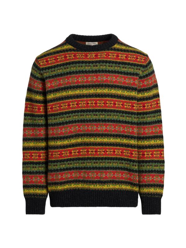 سترة برقبة مستديرة من الصوف على طراز Fair Isle