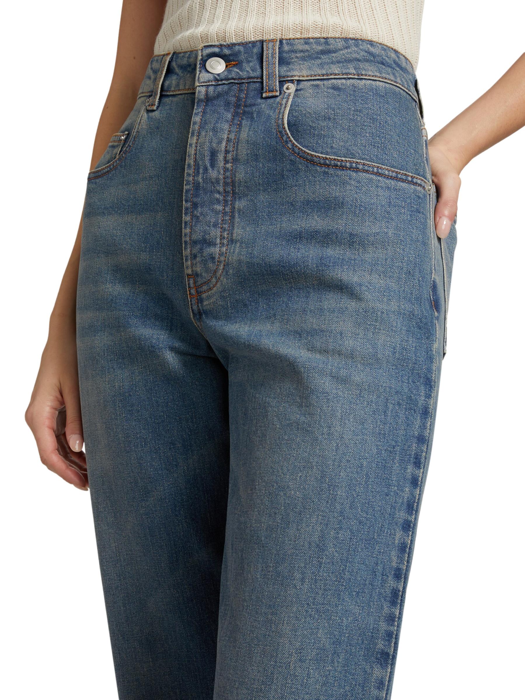 Shop Fabiana Filippi - Washed Denim High-Rise Straight-Leg