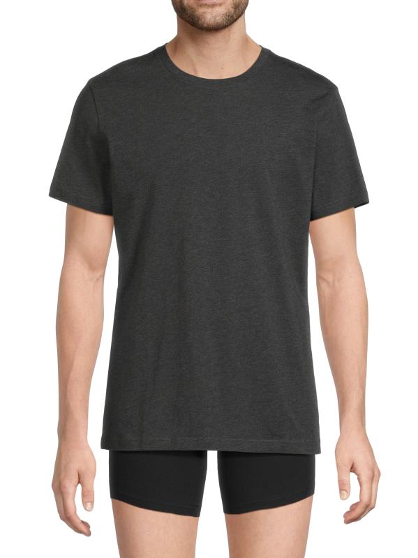 #2: تي شيرت قطني برقبة مستديرة مكون من 3 قطع - خلنج الفحم