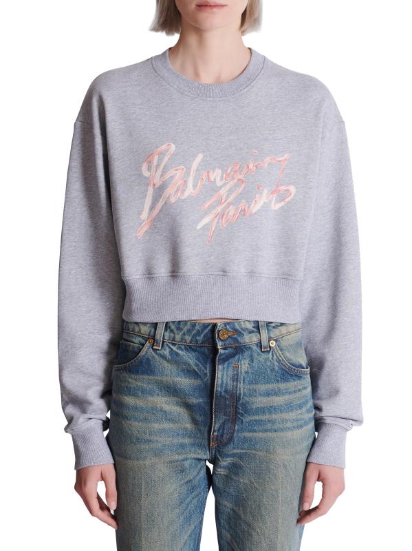 #2: سويت شيرت قصير من بالمان باريس - وردي شاحب