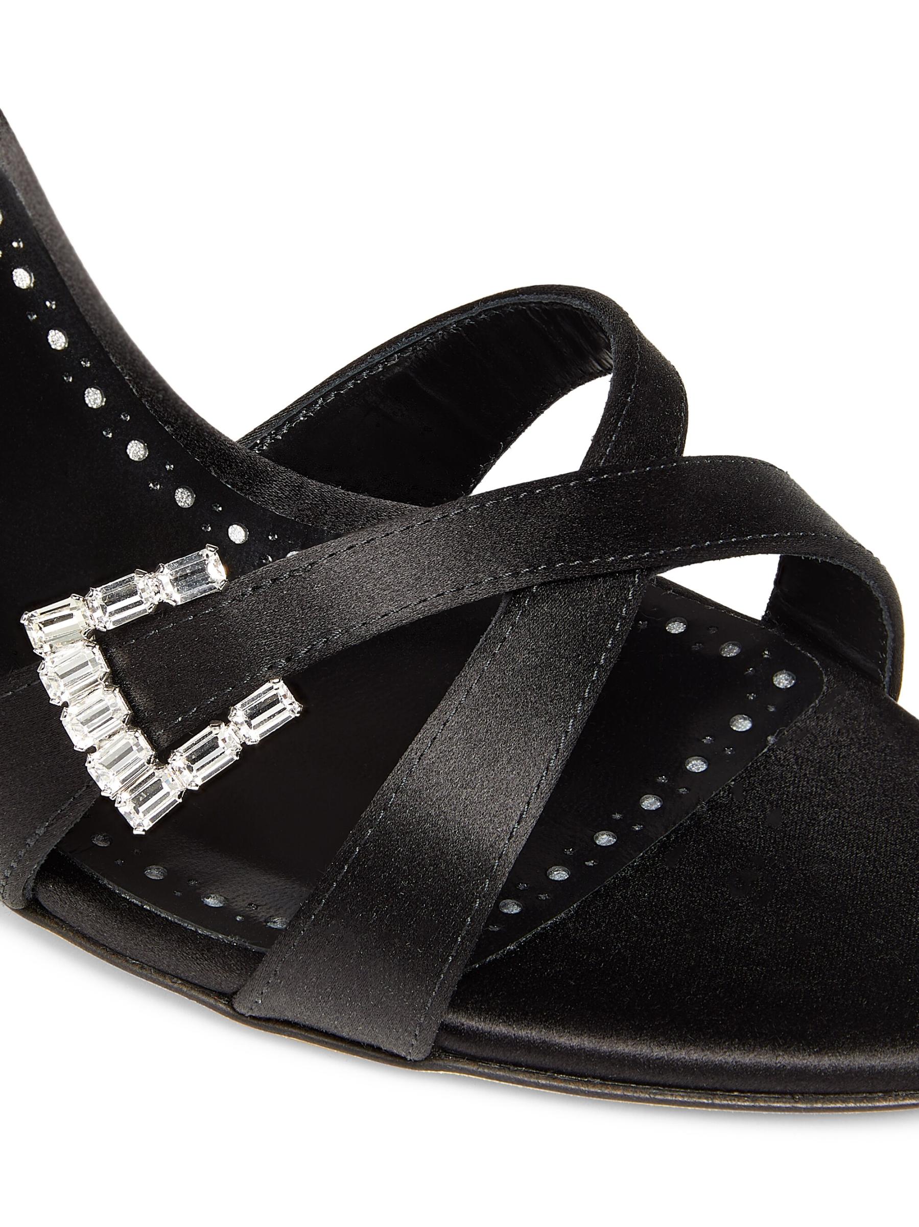 Manolo Blahnik>>ラミスリ スリングバック サテン サンダル Manolo Blahnik - ラミスリ90MMスリングバックサンダル を