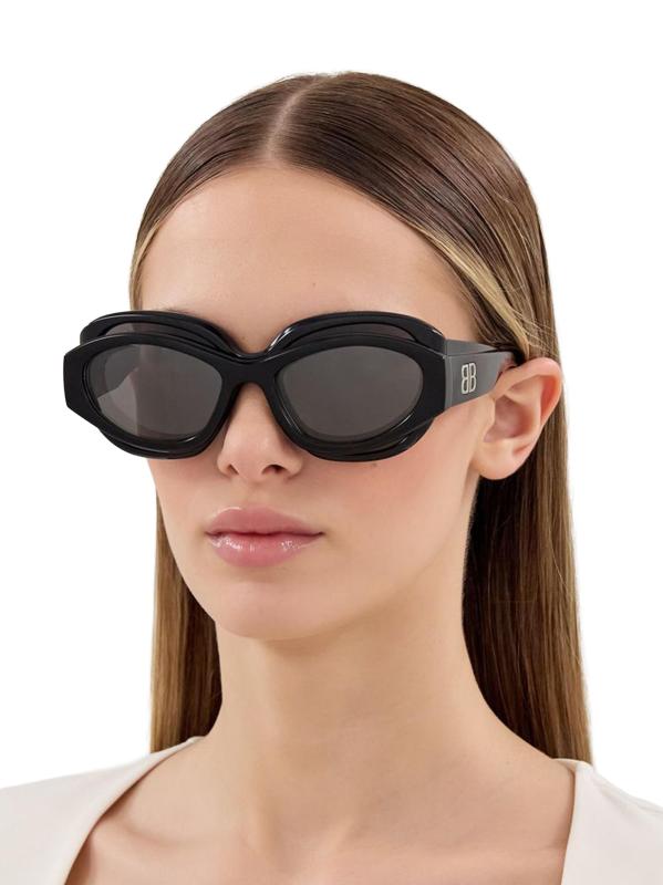 Shop Balenciaga - Superbusy 59MM Double Frame Cat-Eye