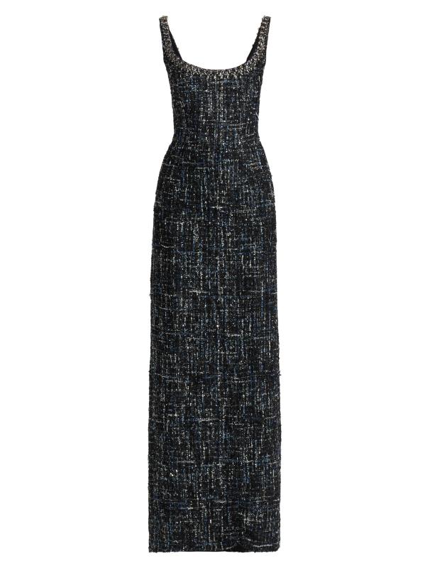 فستان لانا مزين بعمود من التويد