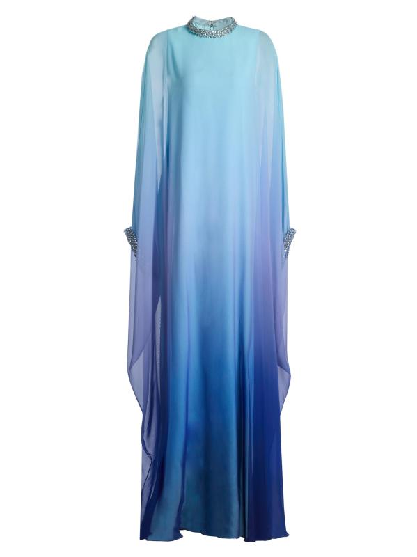 فستان قفطان من الشيفون Ombré