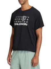 国内発送 メゾン マルジェラ MM6 salomon コラボTシャツ 黒 MM6 × SALOMON エムエムシックス メゾンマルジェラ サロモン