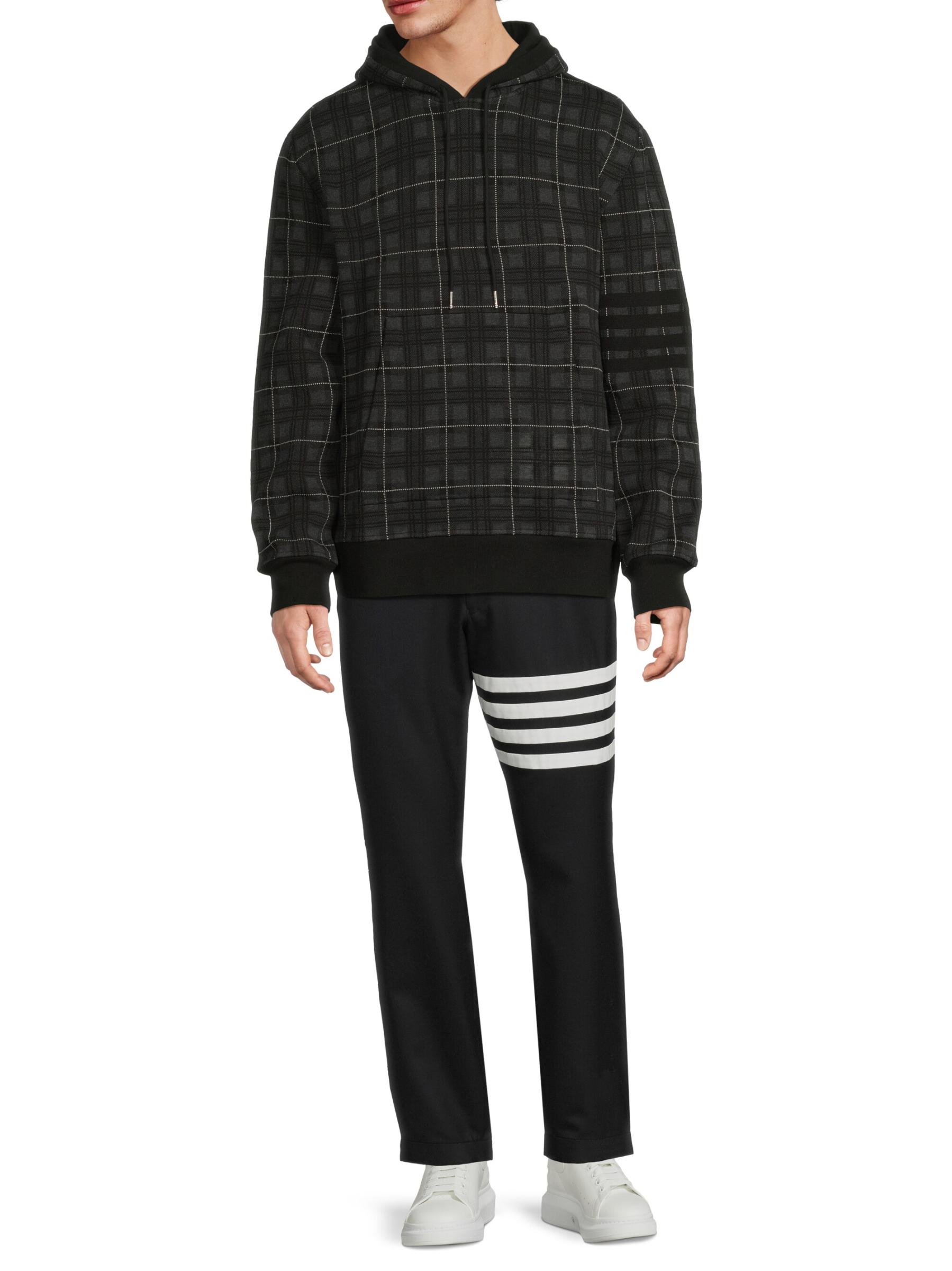 【関税込み】Thom Browne グレー チェック 4-Bar フーディ Thom Browneのグレー チェック 4-Bar フーディがセール中