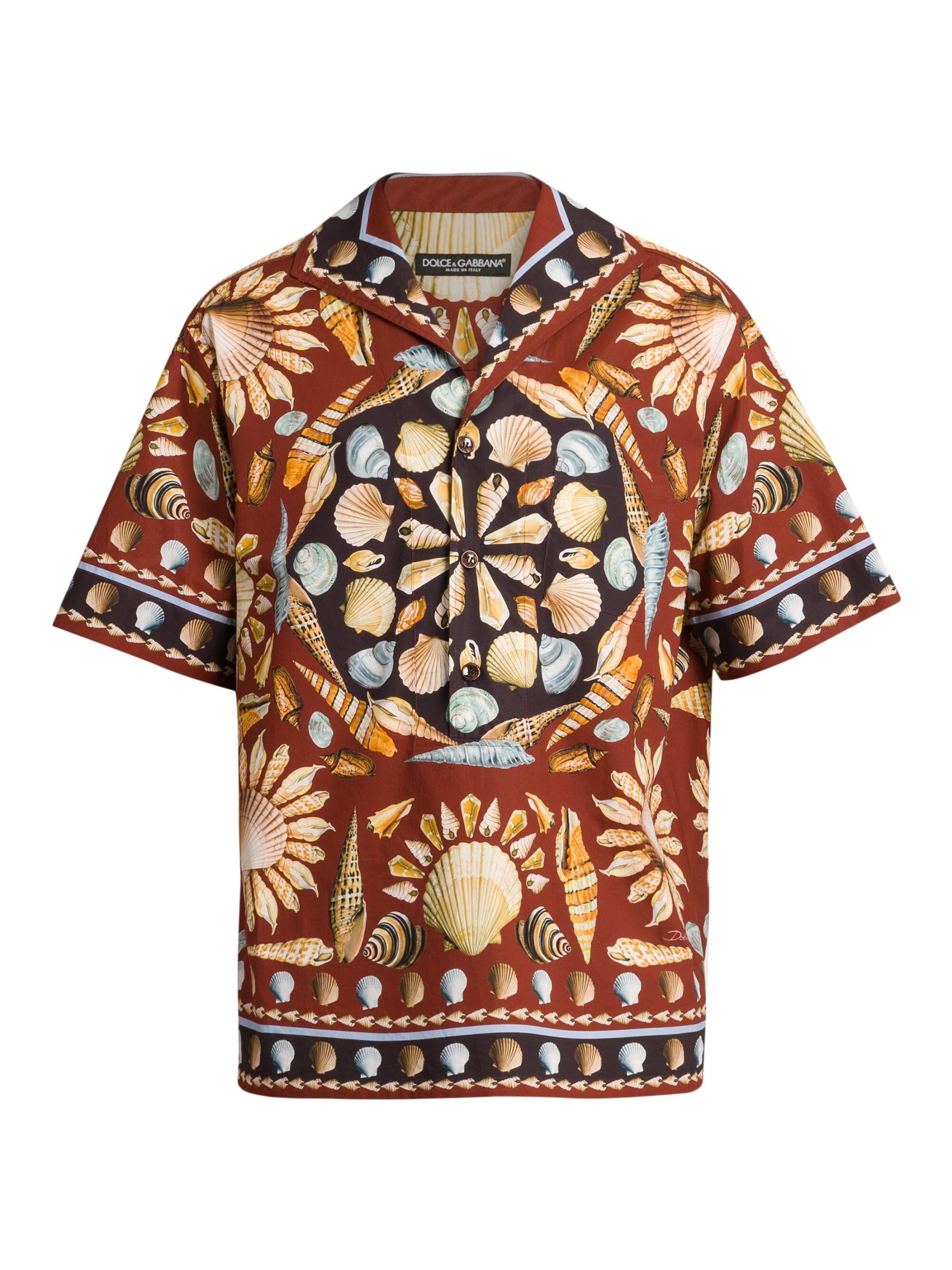 DOLCE&GABBANA - 貝殻プリント半袖シャツ をオンライン購入